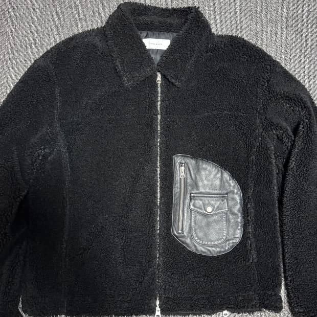 토니웩 레더 후리스 블랙 (L)