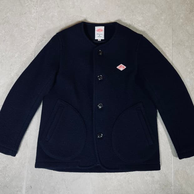 단톤 노카라 울자켓 네이비