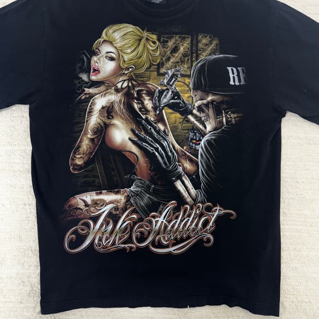 •Rock Eagle × Ink Addict 타투 그래픽 반팔 티셔츠