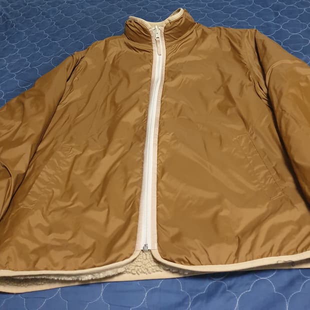 오버핏 나일론 양털 점퍼 브라운 (XL)