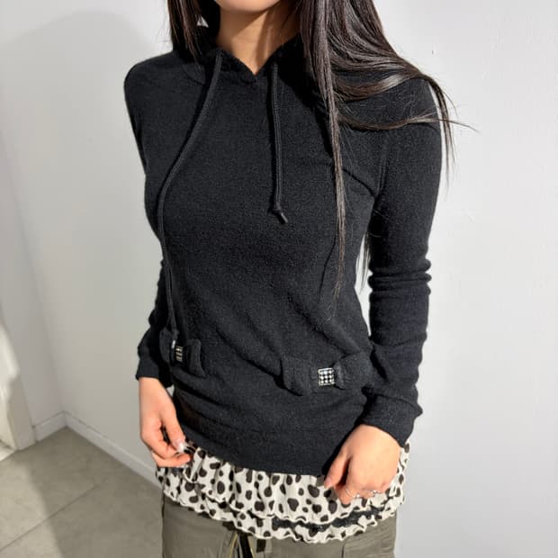 Cecil mcbee 레이어드 로피 갸루 니트 티셔츠