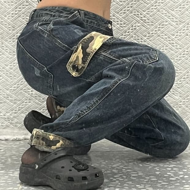 빈티지 카모 포인트 카고 데님 팬츠 36 C06468