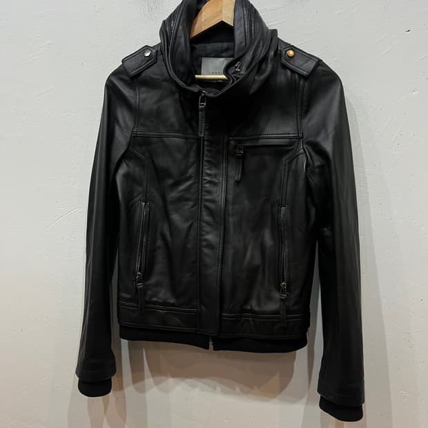 ARTICO 하이넥 양가죽 자켓 우먼즈 블랙