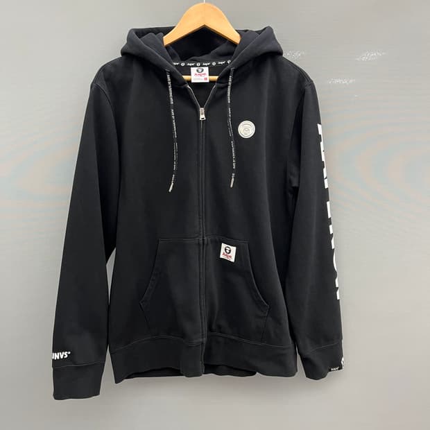 Aape 에이프 블랙 후드집업