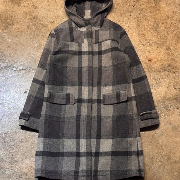 44-66 ) JPN Hooded Check Single Coat