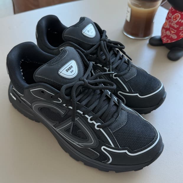 디올 B30 Countdown 스니커즈 블랙 메시 & 블랙 테크