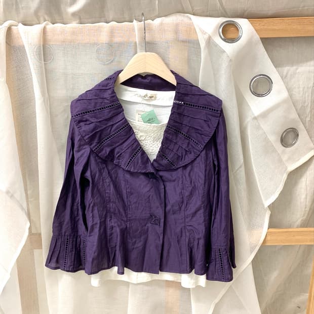 [Hiroko Bis] lace trim jacket