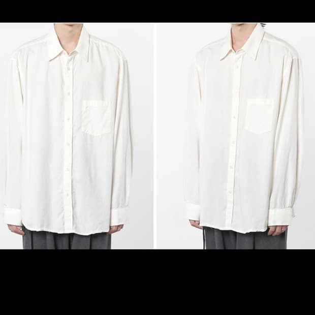 새상품 이얼즈어고 오프 화이트 울 코튼 포이카 셔츠 ( 1 / S )