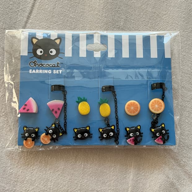 산리오 초코캣 귀걸이 이어커프 세트
