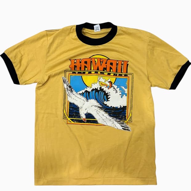HAWAII 서핑 링거 티셔츠 M