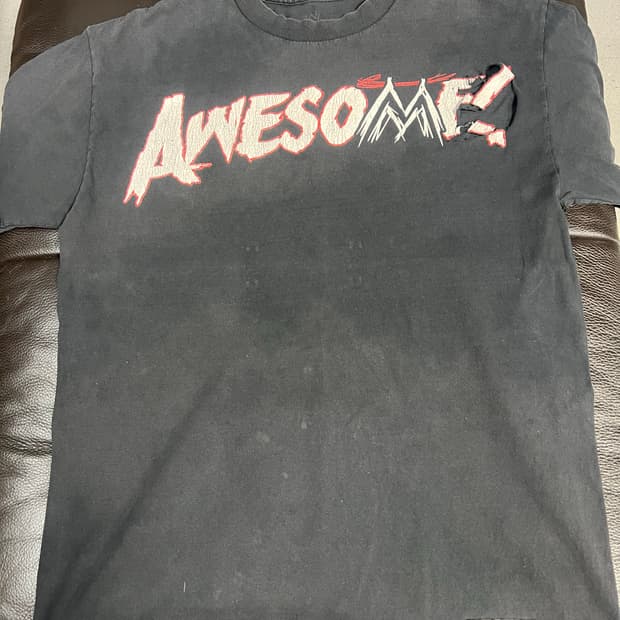 Usa WWE 어썸 티셔츠 블랙 데미지 L