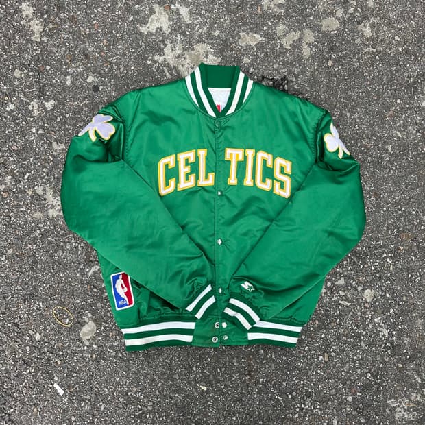 빈티지 90s 스타터 NBA 보스턴 셀틱스 바시티 자켓