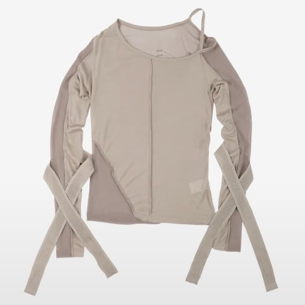 오호스 bandage mesh tshirt brown 밴디지 메쉬 브라운