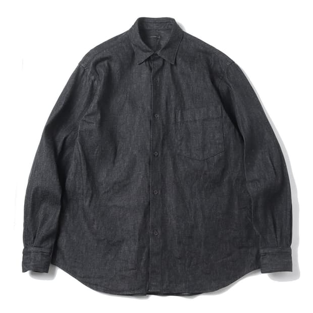 [1] comoli 블랙 에크루 데님 셔츠