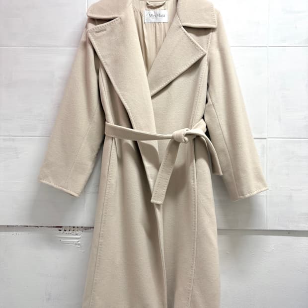 MAXMARA 막스마라 벨티드 로브 울 캐시 코트 (34)