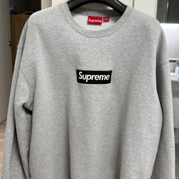 [XL] 슈프림 22FW 박스로고 맨투맨 헤더 그레이