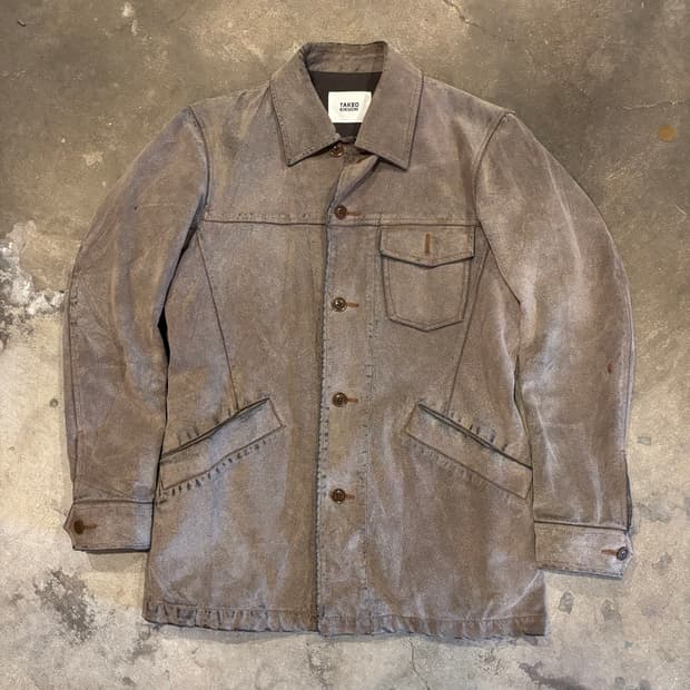 타케오키쿠치 레더 파우더 코팅 자켓