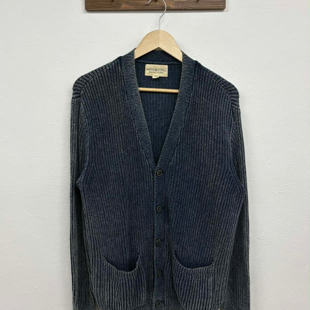 [M] 폴로 데님앤서플라이 워시드 블루 니트 가디건