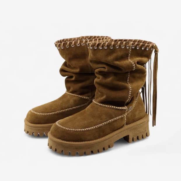여밈 피그테일 부츠 pigtail boots (suede camel)