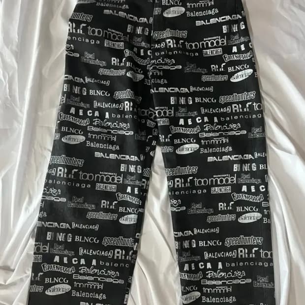 발렌시아가 tv로고 데님팬츠 s