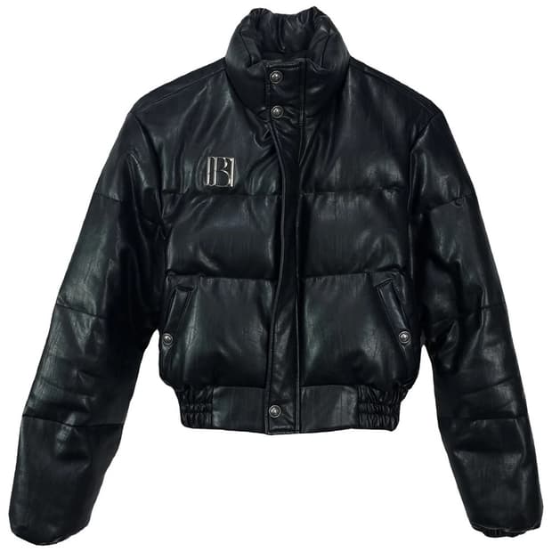 보헤미안서울 로고 레더 패딩 (S)