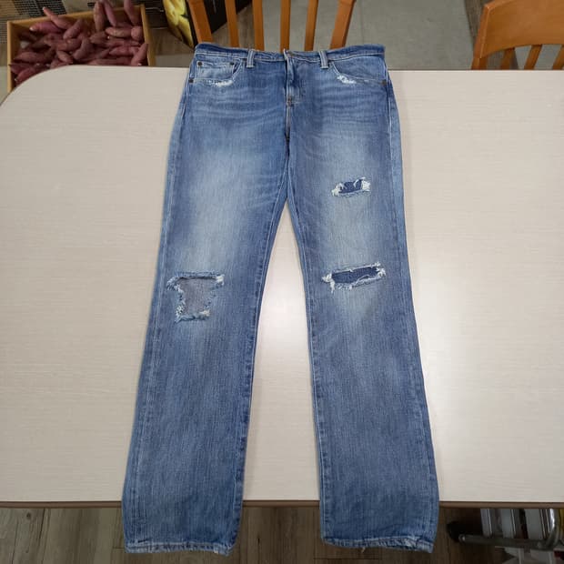 32 리바이스511 WhiteOak 데미지워싱 스판 리페어진 32-354