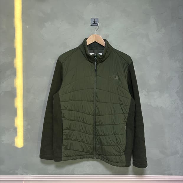 노스페이스 v-모션 후리스 니트 패딩 카키