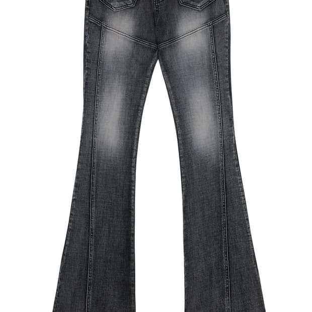 프론트 포켓 부츠컷 데님 팬츠 그레이