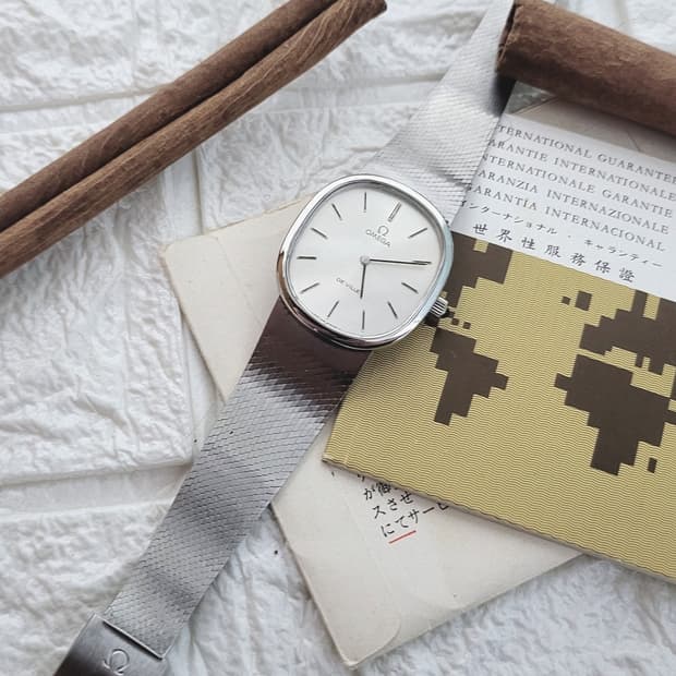 정품 남여공용 오메가 드빌 엘립스 수동 시계 311.0164 devil