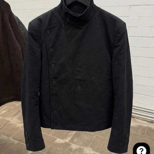 Asymmetric Stand Collar Jacket (Black)