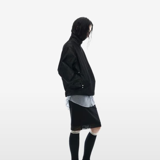 오호스 메탈 데님 봄버 자켓
