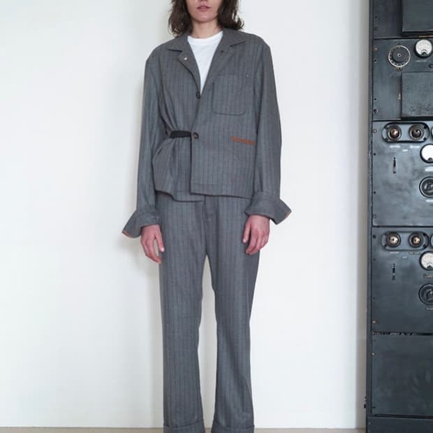 SUNSEA PENCIL STRIPE JACKET,PANTS