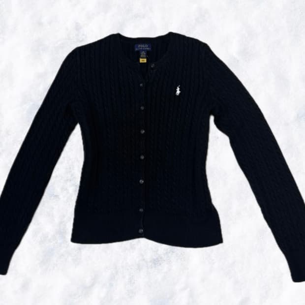 폴로 랄프로렌 걸즈 블랙 가디건 (qr)