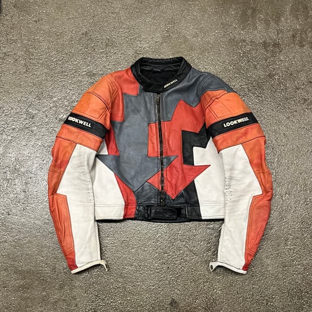 90s Lookwell 가죽 레이싱 자켓 (105)