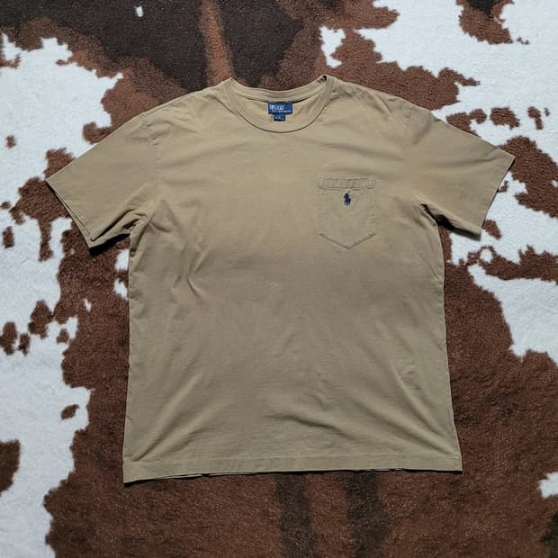 폴로 랄프로렌 남성용 올리브그린 반팔티(XL)