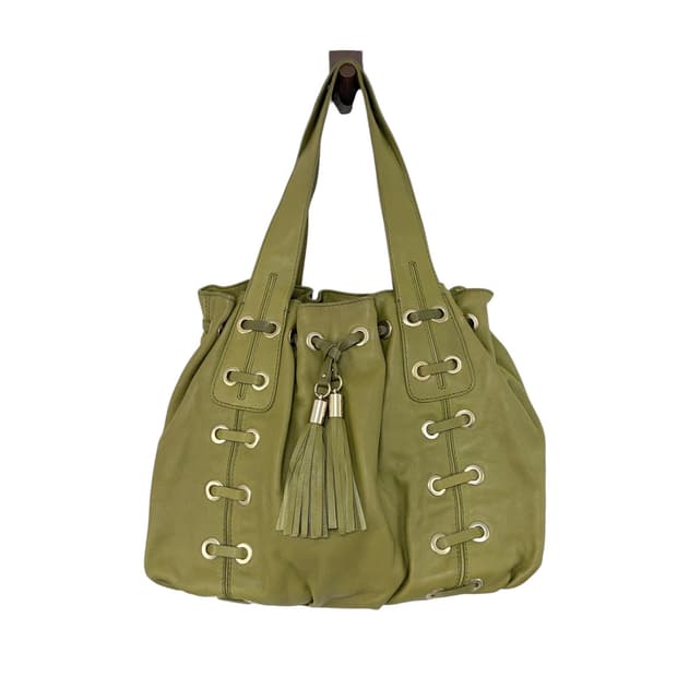 마이클코어스 레더 그린 숄더백