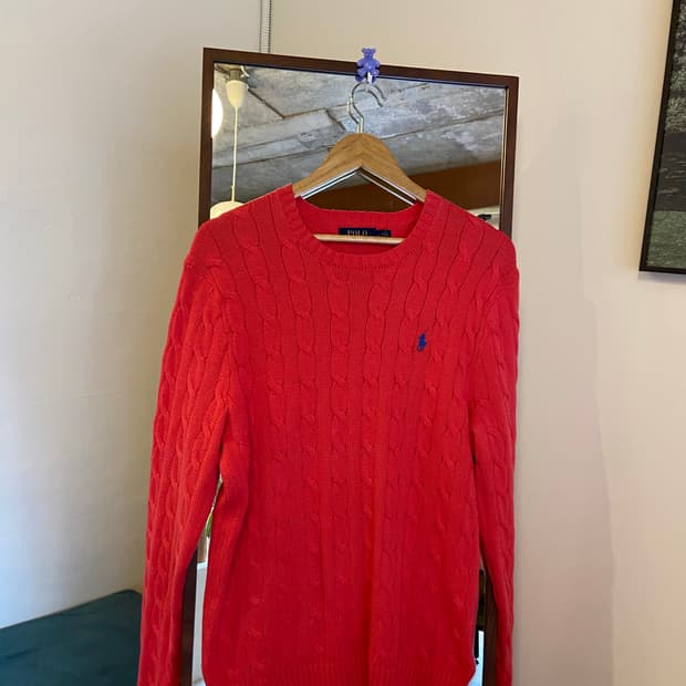 폴로 랄프로렌 케이블 니트 핑크