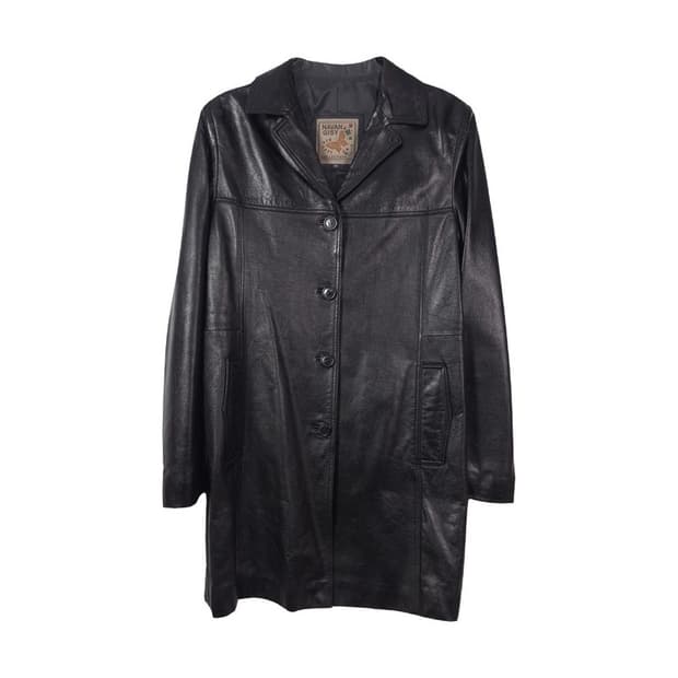 NAVAN GISY 리얼 레더 롱 코트 66