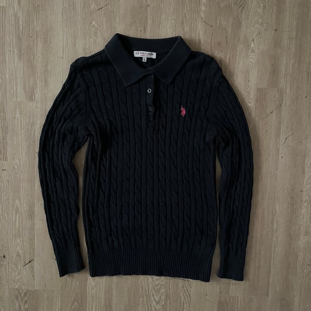 US Polo Assn 케이블 니트 스웨터