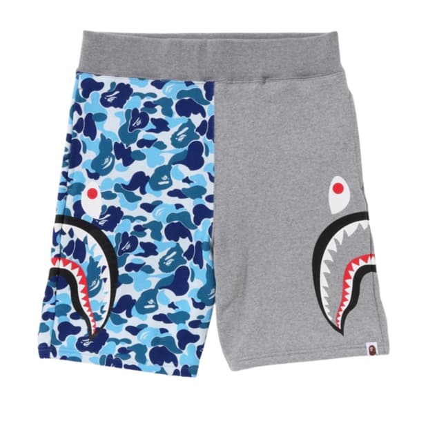 베이프 ABC 카모 사이드 샤크 스웨트쇼츠 라이트 블루