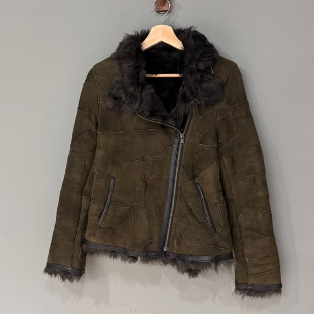 Haruf 퍼 스웨이드 언발란스 무스탕 