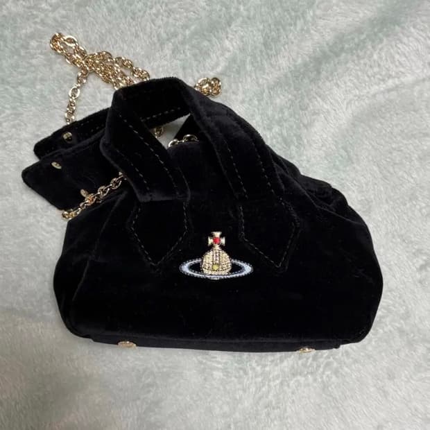 비비안웨스트우드 orb logo velvet mini-bag