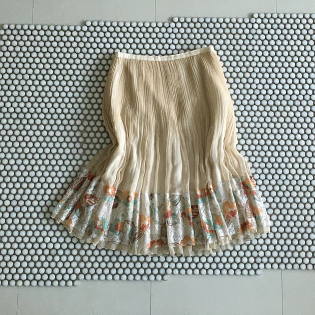 floral ruffle pleated skirt