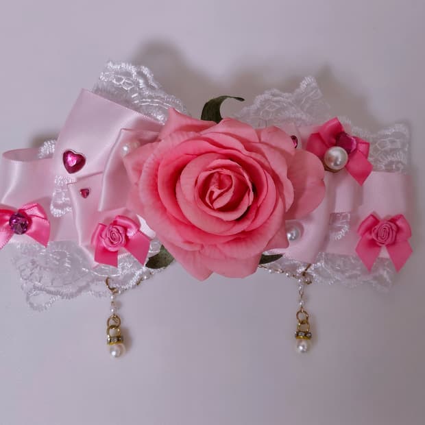 장미 로즈 헤어핀 갸루 히메갸루 로리타 페어리계