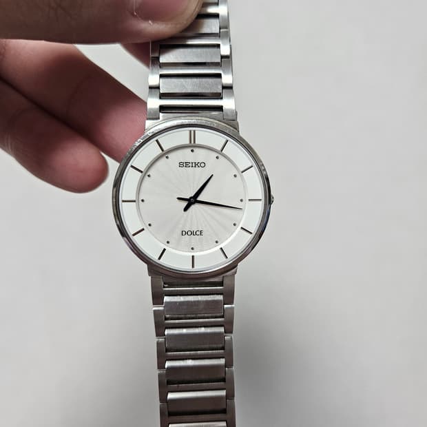 빈티지 세이코 돌체 화이트 쿼츠 시계 Seiko Dolce White
