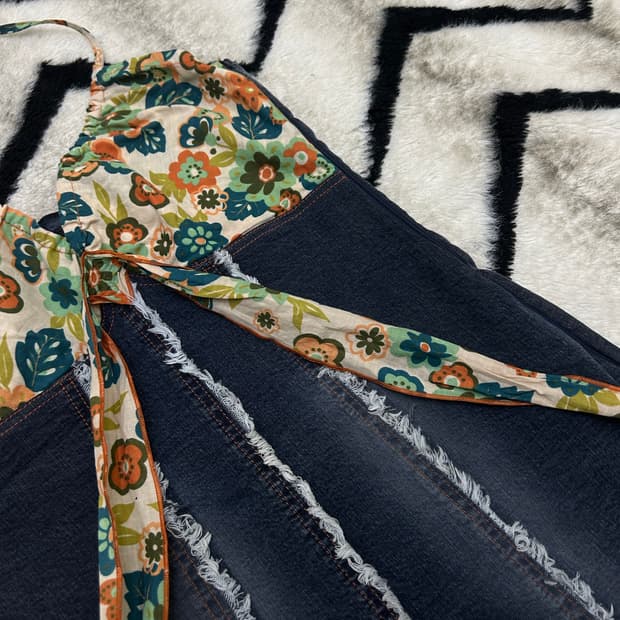 [여성55]모르간 데님 레이어드 비치 원피스/스판