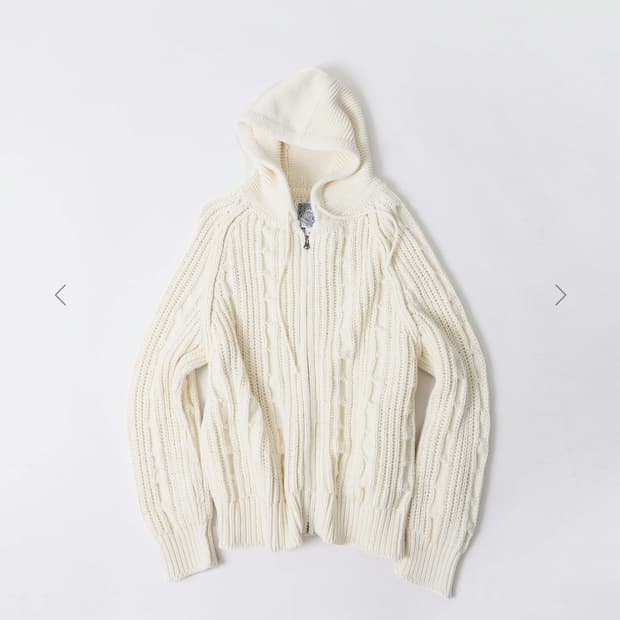 999휴머니티 니트 후드집업 아이보리 3사이즈