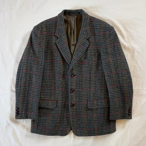 90s 영국 St michael Harris Tweed 건클럽 3B 자켓