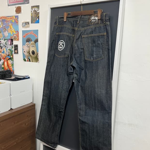 STUSSY 스투시 백로고 흑청 생지데님 36사이즈