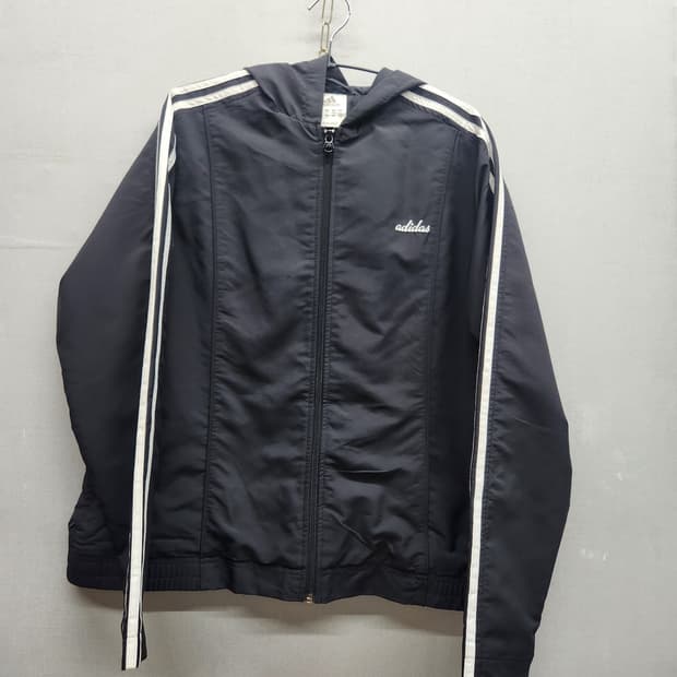 올드스쿨 아디다스 로고 삼선 후드 바람막이 자켓XL(XL)남여공용